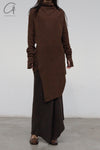 Marc le bihan long net eye skirt 2752 Terre